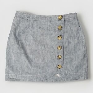 Vtg Y2K Abercrombie Fitch Striped Button Up 100% Cotton Mini Skirt Women’s XS